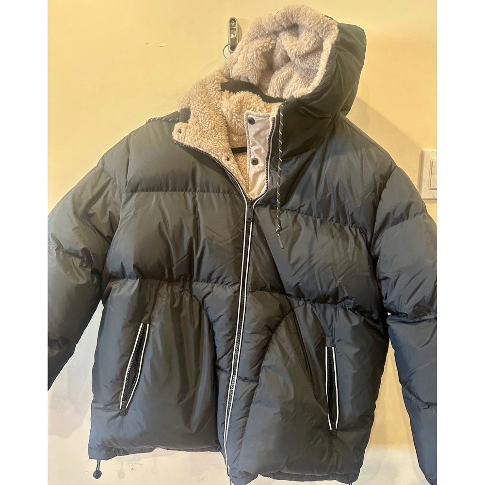 UGG  Shasta Reversible Down‎ Puffer Jacket NWOT Black/Putty Sz XL MSRP $498 RARE